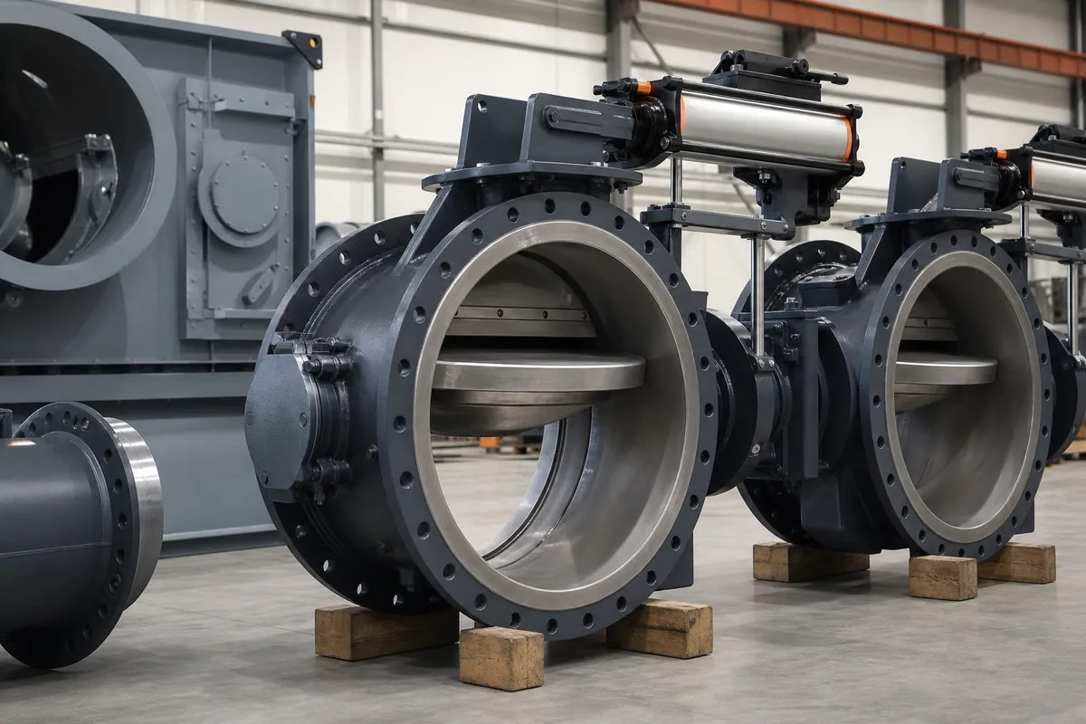 Large pneumatic RTO switching valves with high-temperature steel bodies